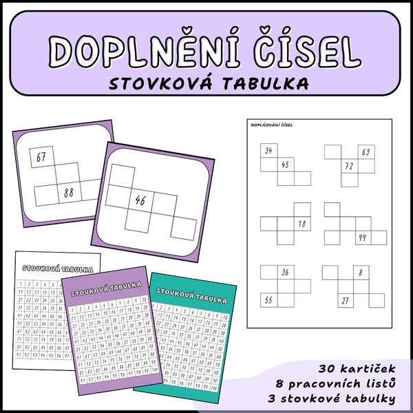 Stovková tabulka - doplňování čísel