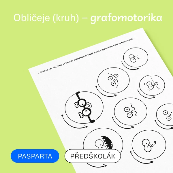 Obličeje (kruhy) – nácvik grafomotoriky
