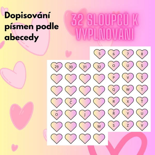 Dopisování písmen podle abecedy