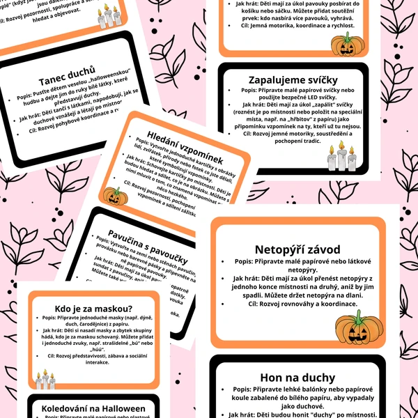 Sada halloweenských/dušičkových her a aktivit