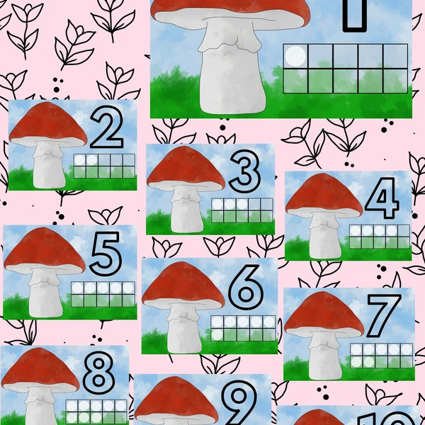 Modelovánky - Muchomůrka počítání do 10 ( modelovací podložky)