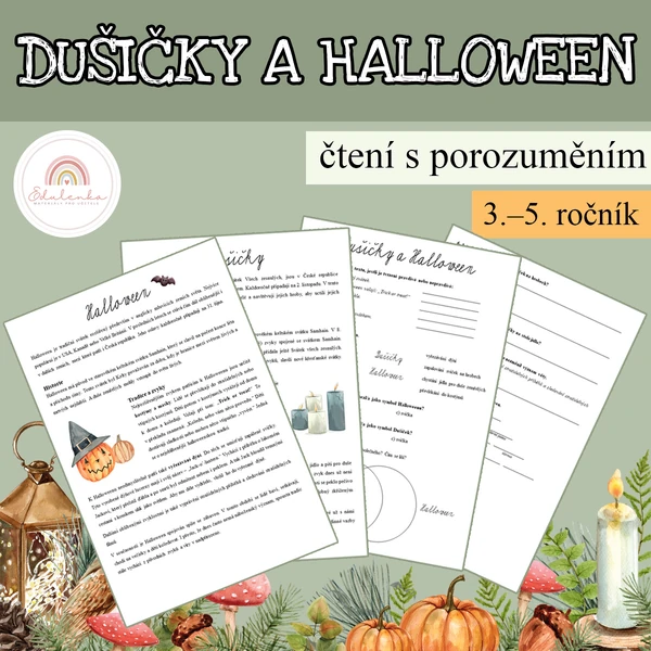 Dušička a Halloween - čtení s porozuměním