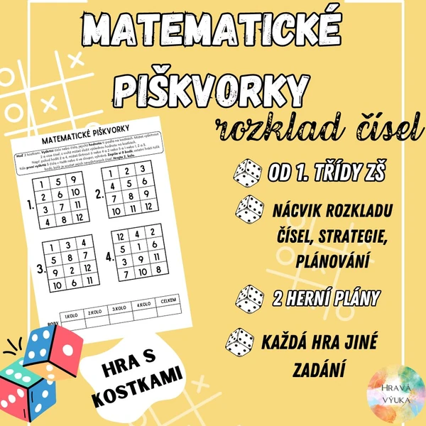 Matematické piškvorky - sčítání a rozklad čísel