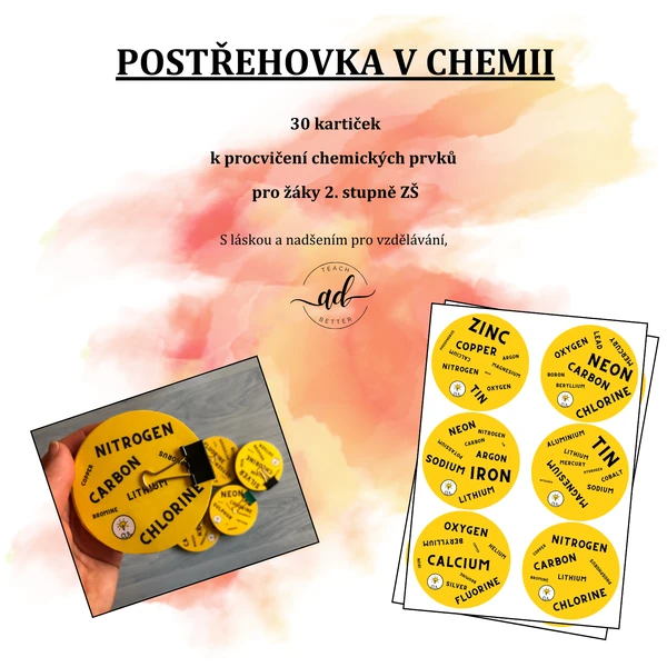 CLIL (Aj) chemické prvky - postřehovka
