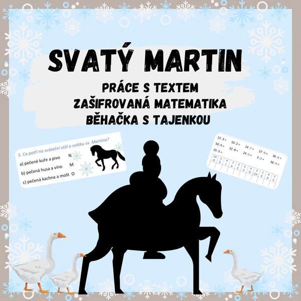 Svatý Martin - práce s textem, běhačka s tajenkou, šifry