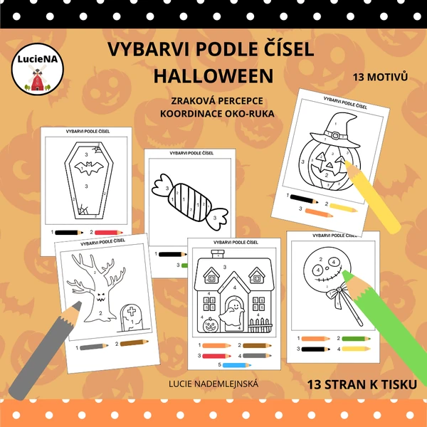 Vybarvi podle čísel HALLOWEEN