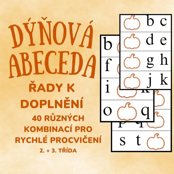 Dýňová abeceda- řady k doplnění