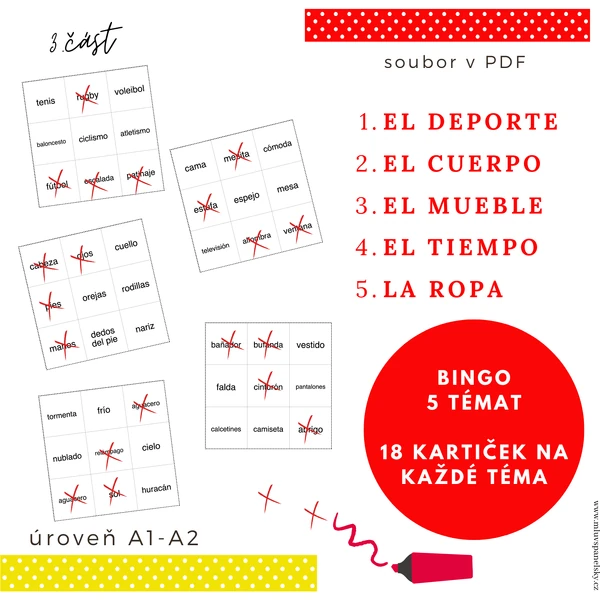 Bingo ve španělštině - 3. část