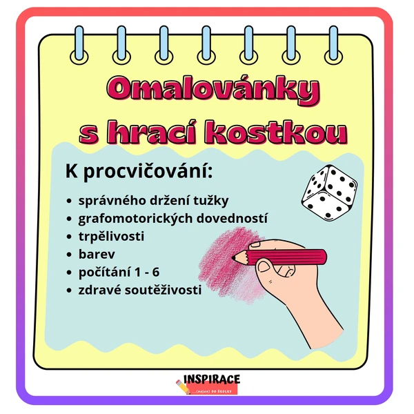 Omalovánky s hrací kostkou 🖍️🎲