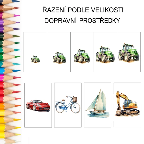 Řazení podle velikosti DOPRAVNÍ PROSTŘEDKY