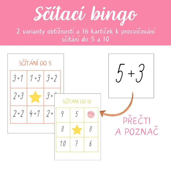 Bingo - sčítání do 5 a 10