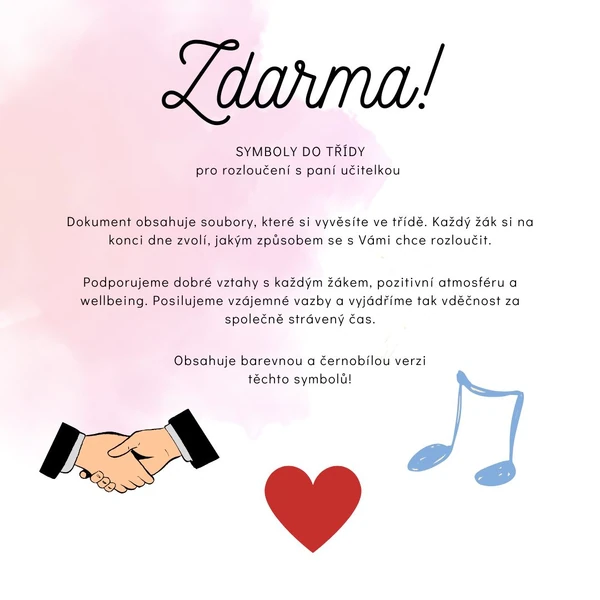 Symboly k rozloučení se žáky na konci dne