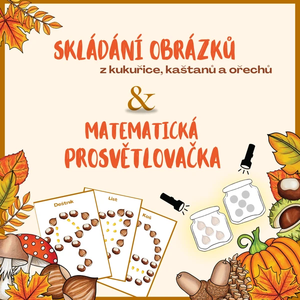 Podzimní plody - prosvětlovačka a skládání obrázků
