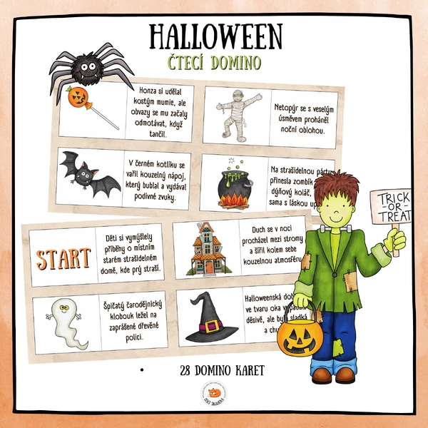 Čtecí domino - Halloween