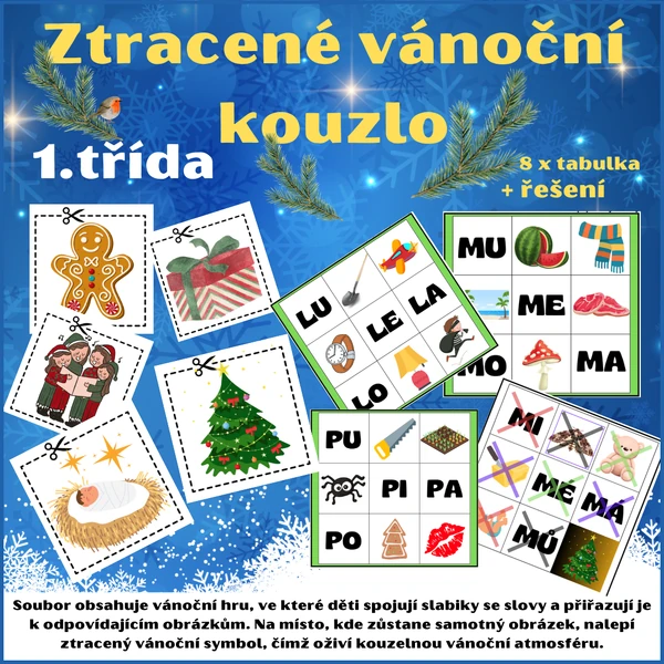 Ztracené vánoční kouzlo - SLABIKY VE SLOVĚ - 1. TŘÍDA