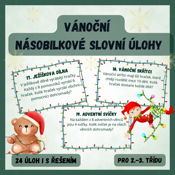 Vánoční násobilkové slovní úlohy 