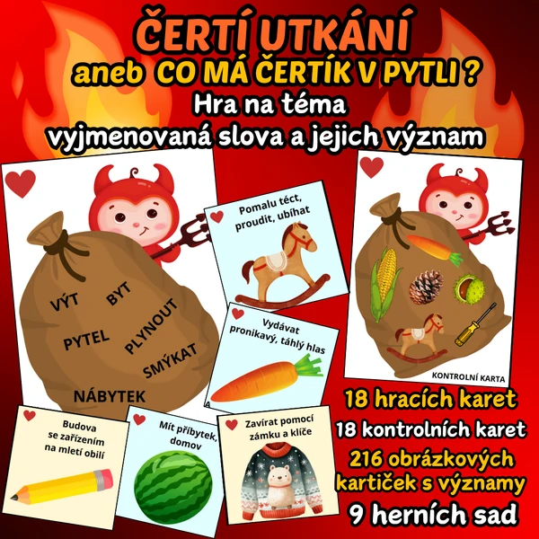 ČERTÍ UTKÁNÍ aneb CO MÁ ČERTÍK V PYTLI? (vyjmenovaná slova - význam)