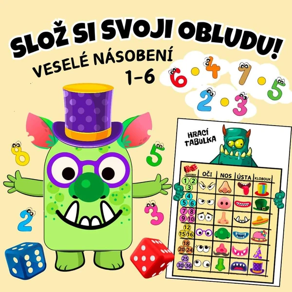 SLOŽ SI SVOJI OBLUDU! - hravá násobilka 1-6