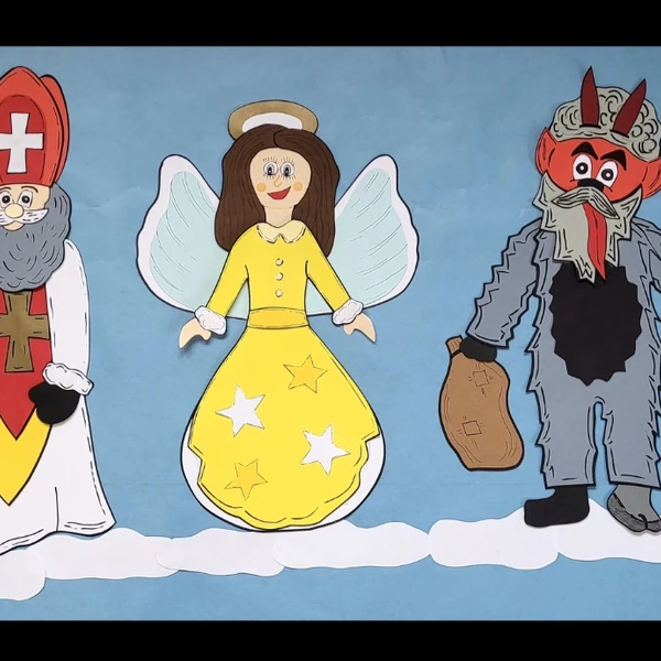 Šablony "Mikuláš, čert a anděl "