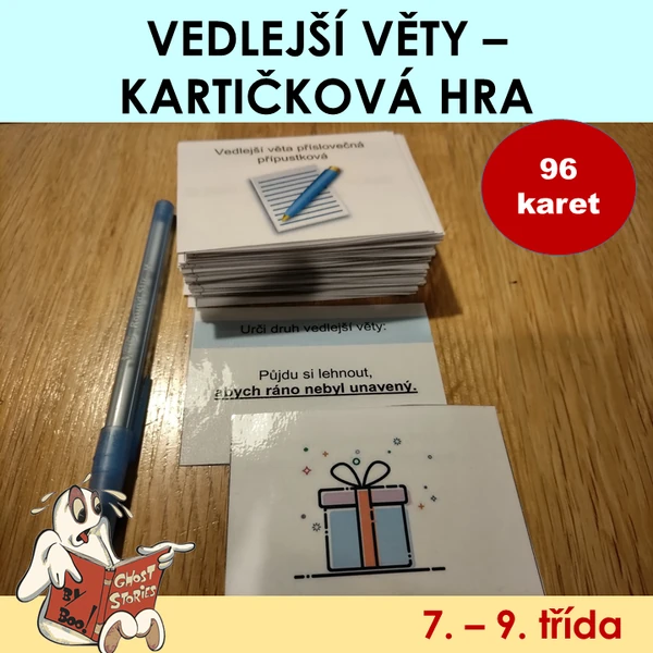 Vedlejší věty - kartičková hra