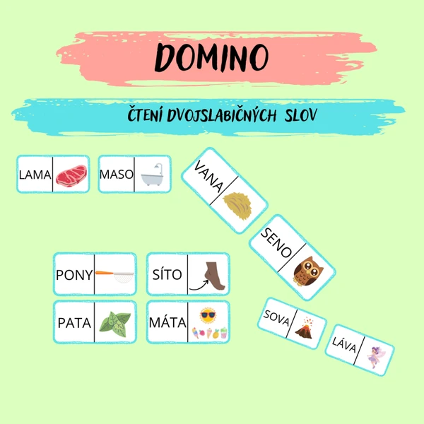 Domino - dvojslabičná slova