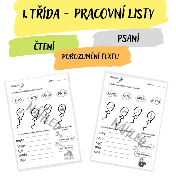 Pracovní listy pro 1. třídu