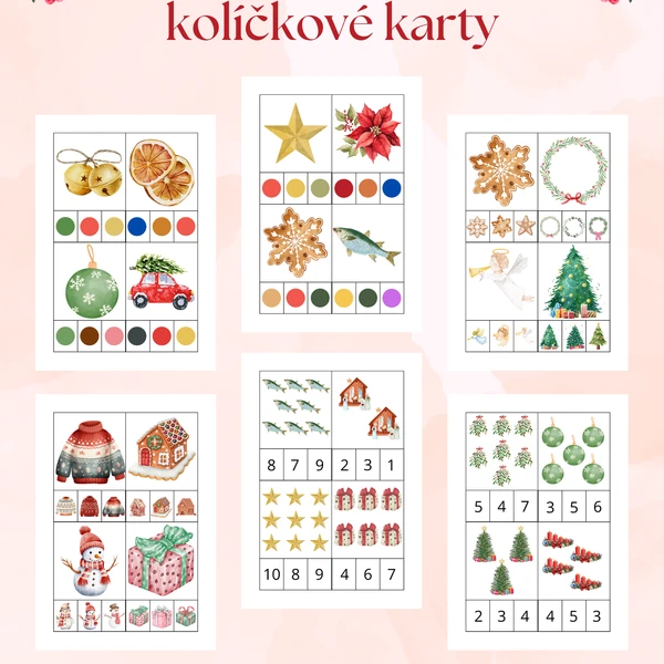 Vánoční kolíčkové kartičky