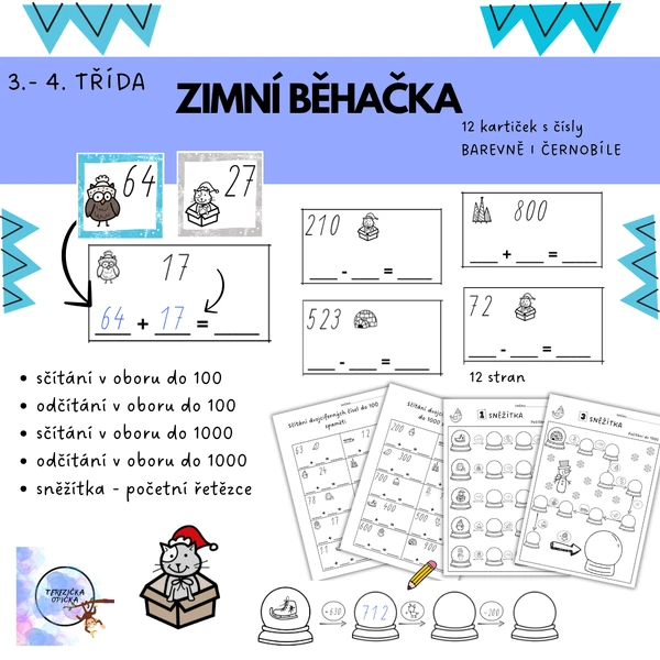 Běhačka ZIMA - Počítání do 100, počítání do 1000