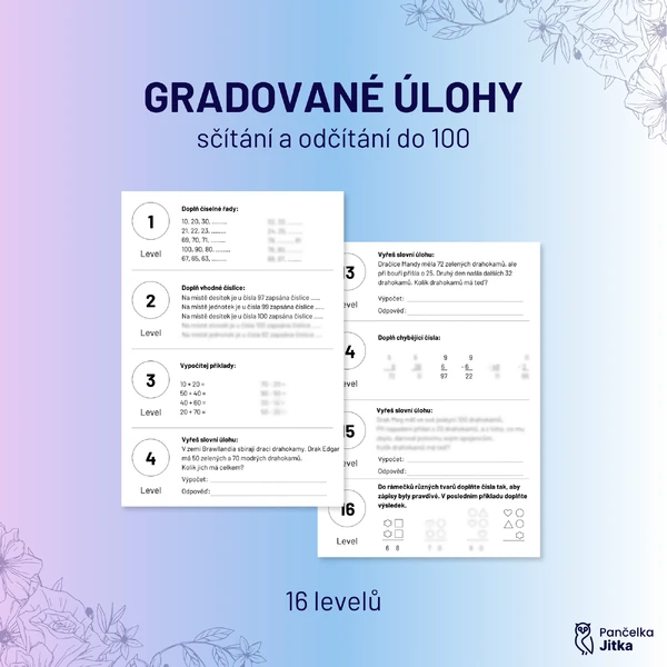 GRADOVANÉ ÚLOHY - sčítání a odčítání do 100