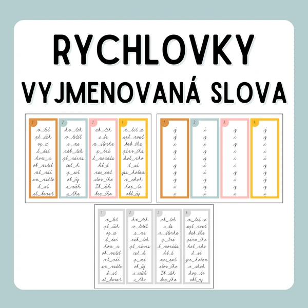 RYCHLOVKY - vyjmenovaná slova