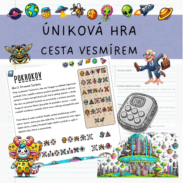 Úniková hra - cesta vesmírem (i QR verze)