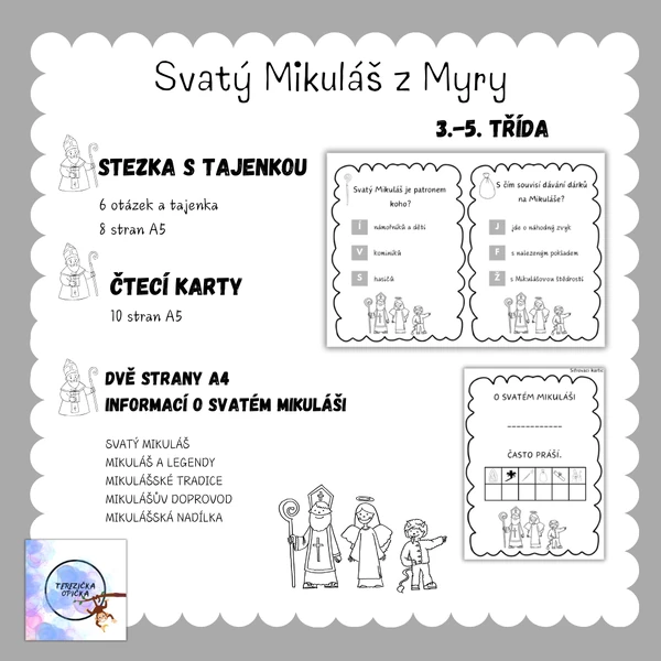 Mikuláš - stezka s tajenkou a čtecí karty (brožura)