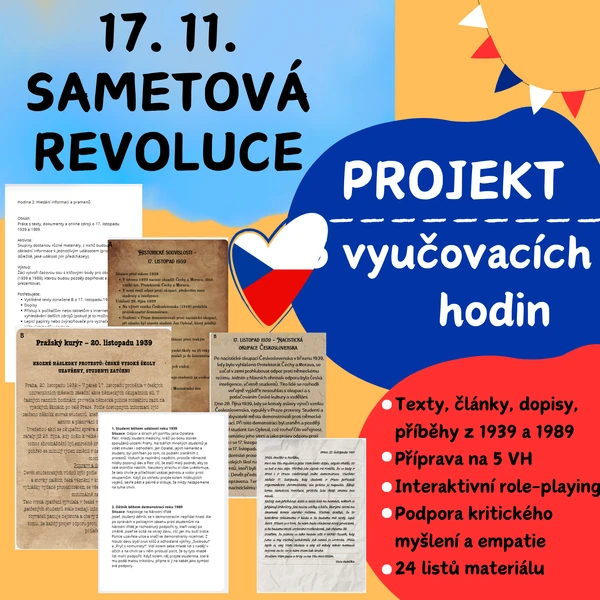 Sametová revoluce- Pětihodinový projekt k 17. listopadu