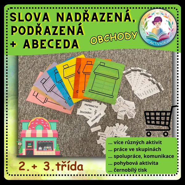 OBCHODY - slova nadřazená, abeceda, aj.
