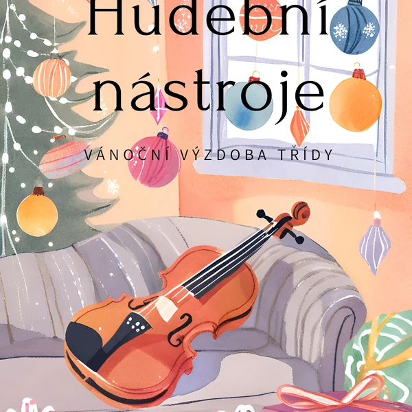 Hudební nástroje - vánoční výzdoba 