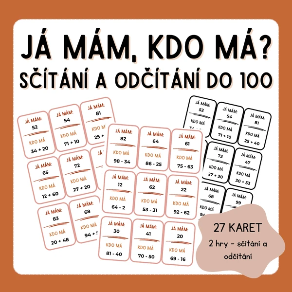 Já mám, kdo má? - sčítání a odčítání do 100 bez přechodu