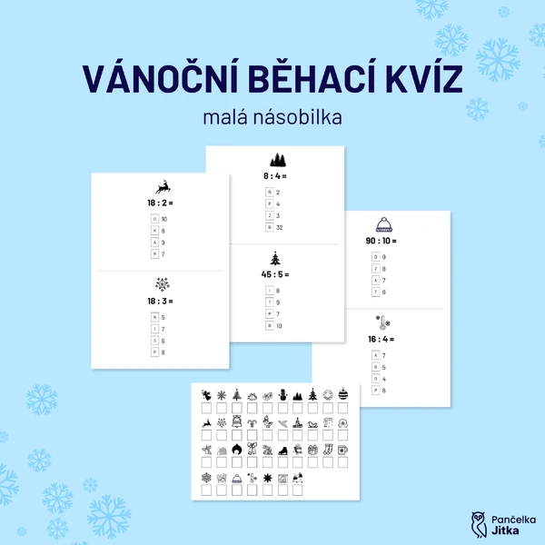 Vánoční běhací kvíz - malá násobilka