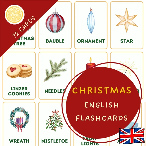 CHRISTMAS - ENGLISH FLASHCARDS | vánoční kartičky v angličtině