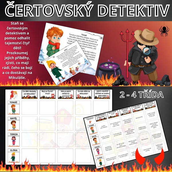 ČERTOVSKÝ DETEKTIV - čtení s porozuměním - 2. - 4. třída