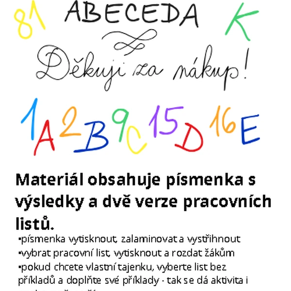 Násobilka a abeceda
