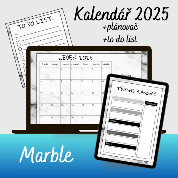 Kalendář 2025 Marble
