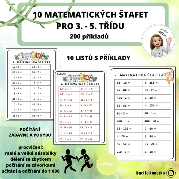 MATEMATICKÉ ŠTAFETY PRO 3. - 5. TŘÍDU