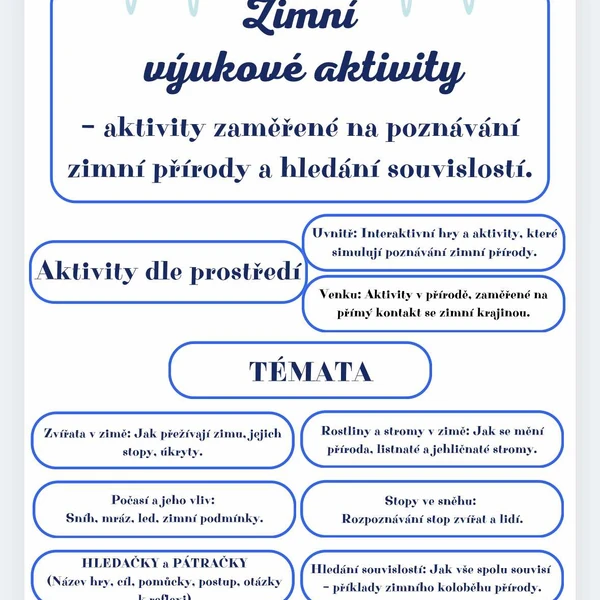 Zimní výukové aktivity