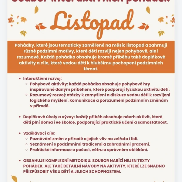 Listopad - interaktivní pohádky