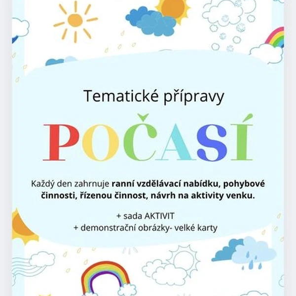Počasí - přípravy, sada aktivit