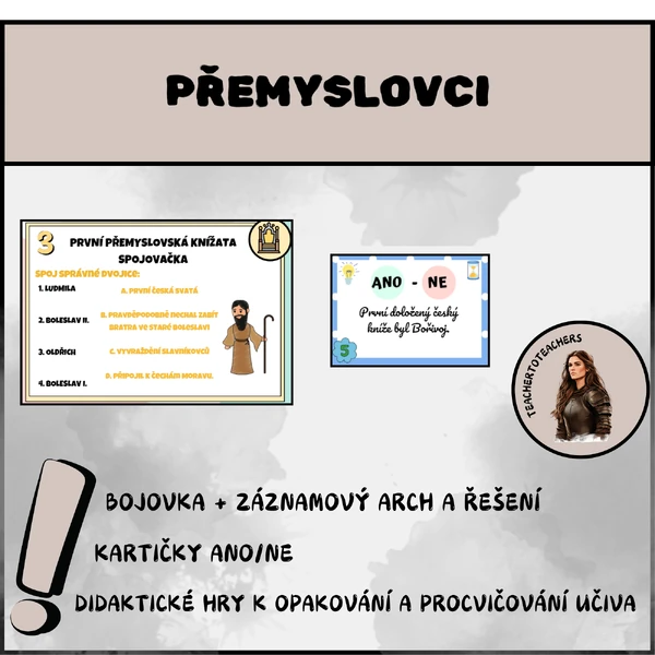 PŘEMYSLOVCI - didaktické hry