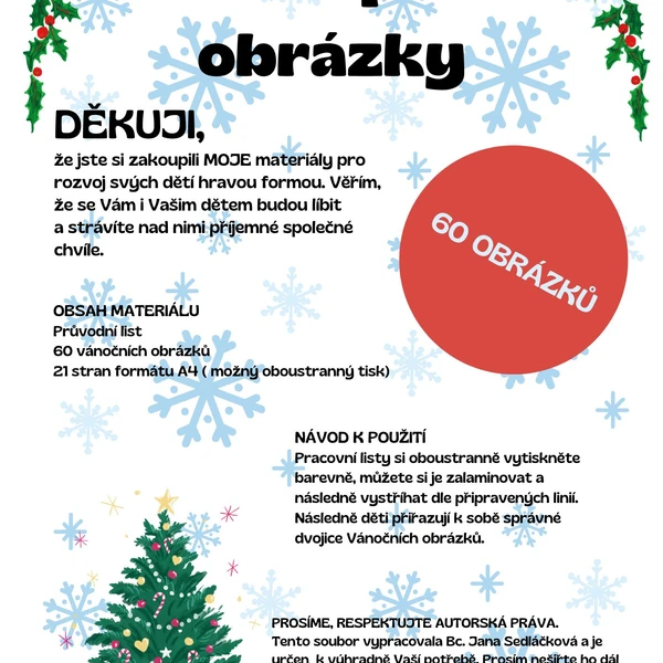 Vánoční půlené obrázky