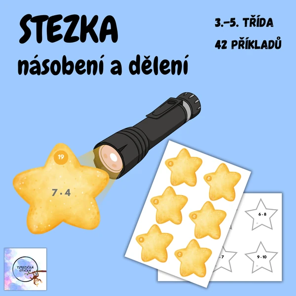 Stezka s baterkou HVĚZDY - násobení a dělení