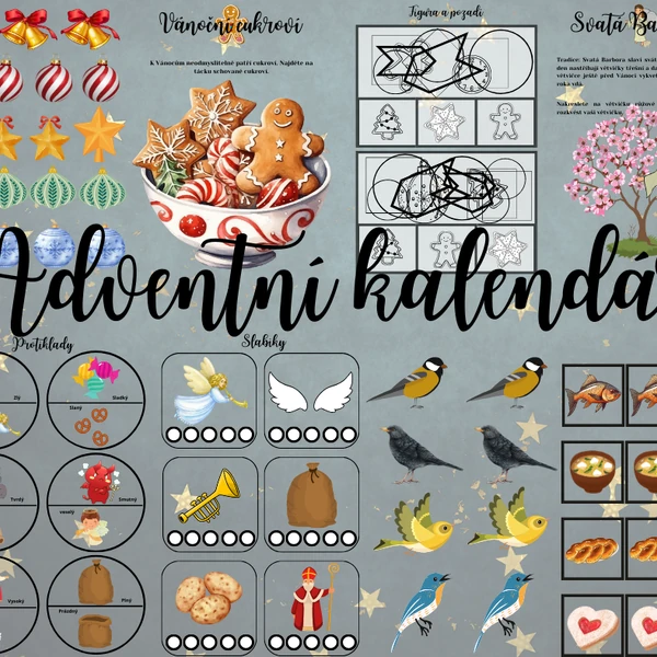 Adventní kalendář, pracovní listy