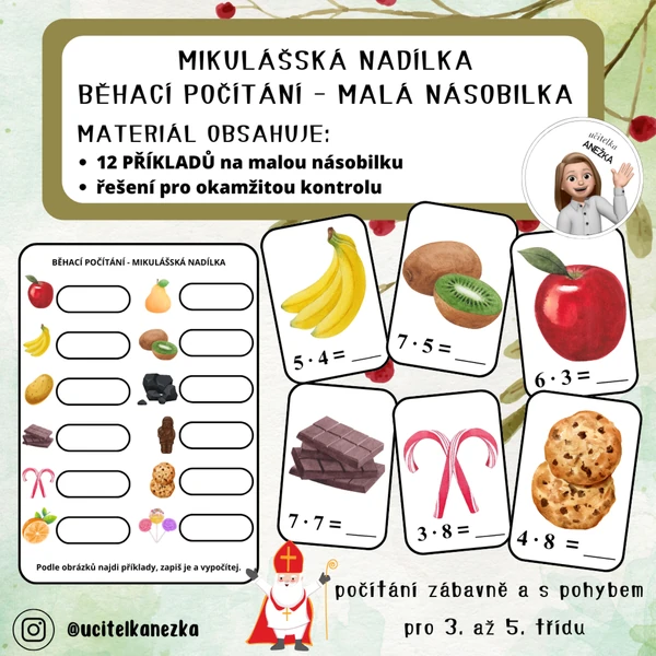 MIKULÁŠSKÁ NADÍLKA BĚHACÍ POČÍTÁNÍ - MALÁ NÁSOBILKA